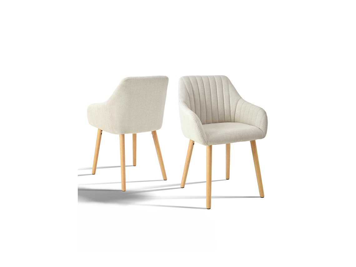 Sillas De Comedor Goeurvant 1381(pack De 2, Beige, Tela)