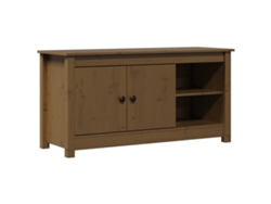 Mueble de TV Maison Exclusive en color marrón miel de madera maciza de pino (103 x 36,5 x 52 cm)