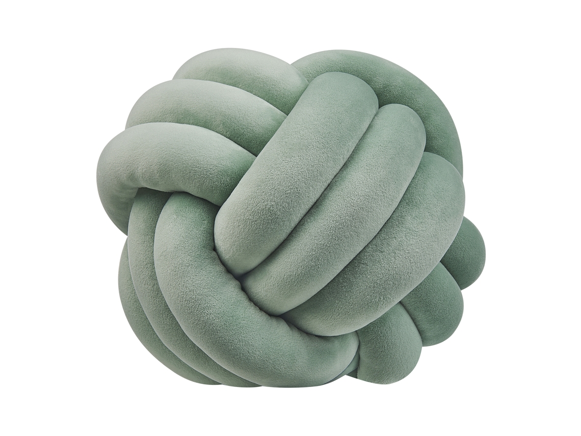 Cojín decorativo en forma de nudo BELIANI Malni de Terciopelo Verde 30x30x30