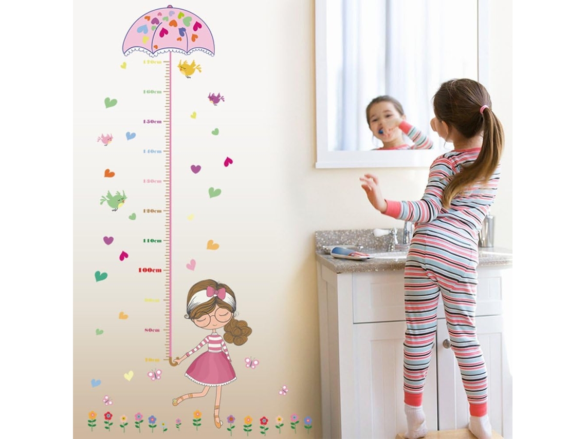 Adhesivo de pared de niña con paraguas, decoración para habitación infantil Kofihety