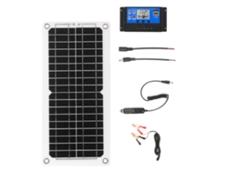 Kit De Panel Solar Monocristalino De 12 W Y 12 V Con Controlador De Carga Usb, Portátil Y Autónomo Para Camping, Coche Y Barco.