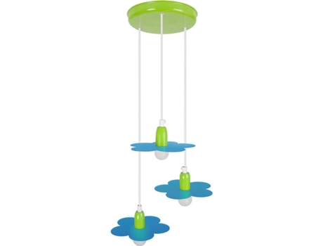 Lámpara de Techo TOSEL Pivoine 3 Bombillas (Azul cielo - E14 - Máx. 40W - Metal)
