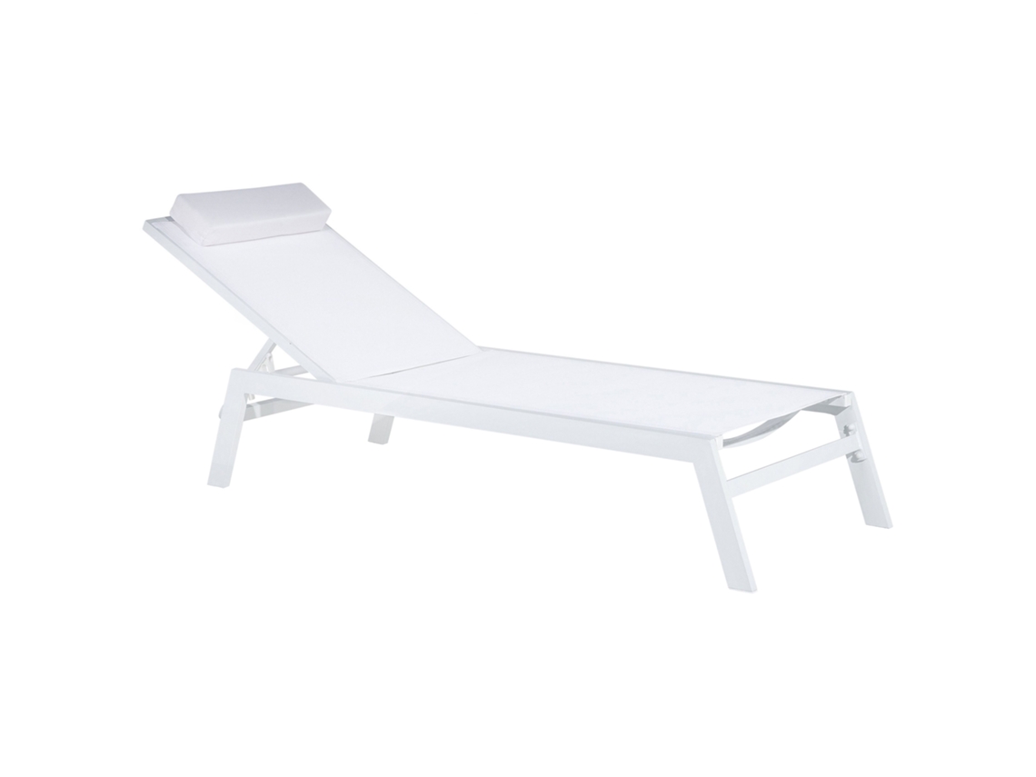 Tumbona de jardín blanca en Aluminio BELIANI Catania de Aluminio Blanco 66x190x103