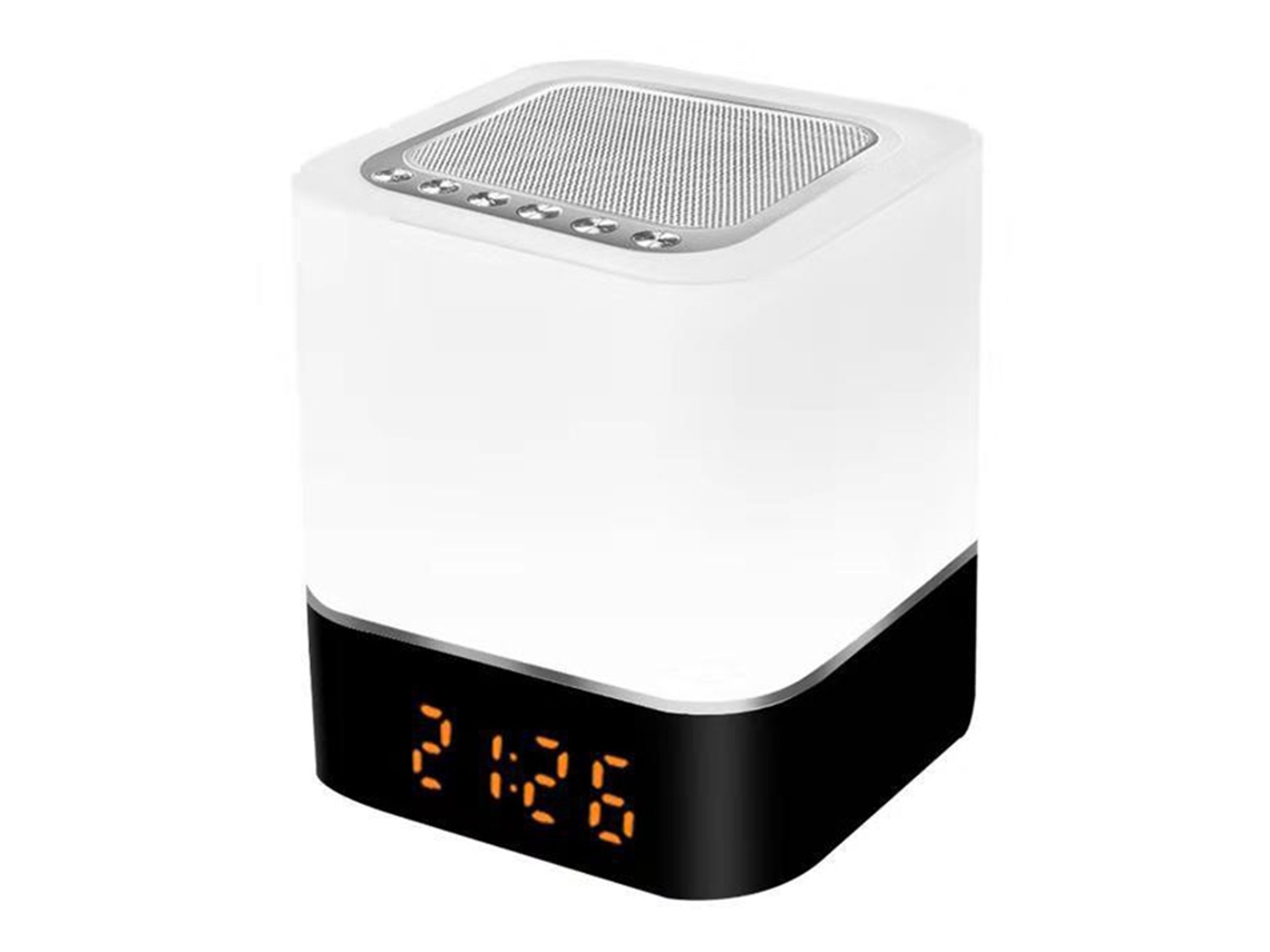 Altavoz Bluetooth Lámpara De Ambiente Led Con Toque Reloj Despertador Radio Con Tarjeta