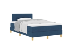 Maison Exclusive - Cama Tipo Box Spring Con Colchón Azul 120 X 200 Cm Tela
