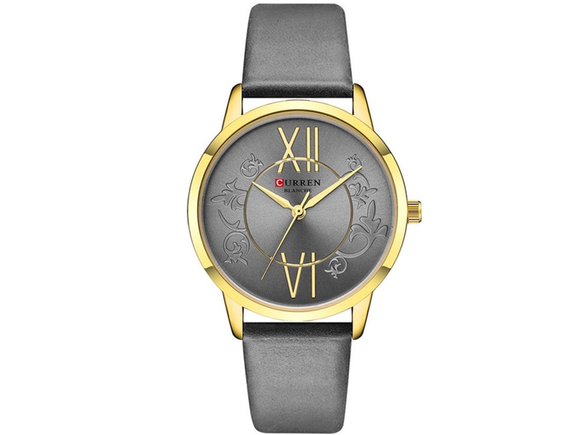 Reloj De Pulsera Para Mujer Con Correa Redonda De Cuero, Resistente Al Agua Y Con Estampado.