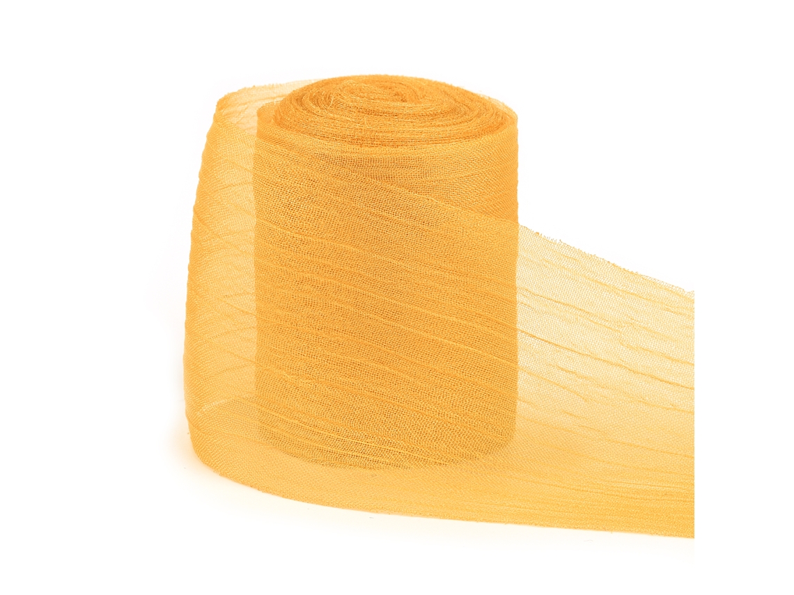 (amarillo) Cinta De Hilo Arrugado De 5 Yardas Y 4 Cm, Adecuada Para Accesorios Para El Cabello, Manualidades De Bricolaje Y Decoraciones.