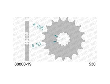 Piñón delantero de acero para moto AFAM 530 19 dents