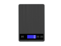 Báscula de cocina digital, báscula electrónica recargable de acero inoxidable con pantalla LCD, 10 kg/1 g, color negro Digitallab
