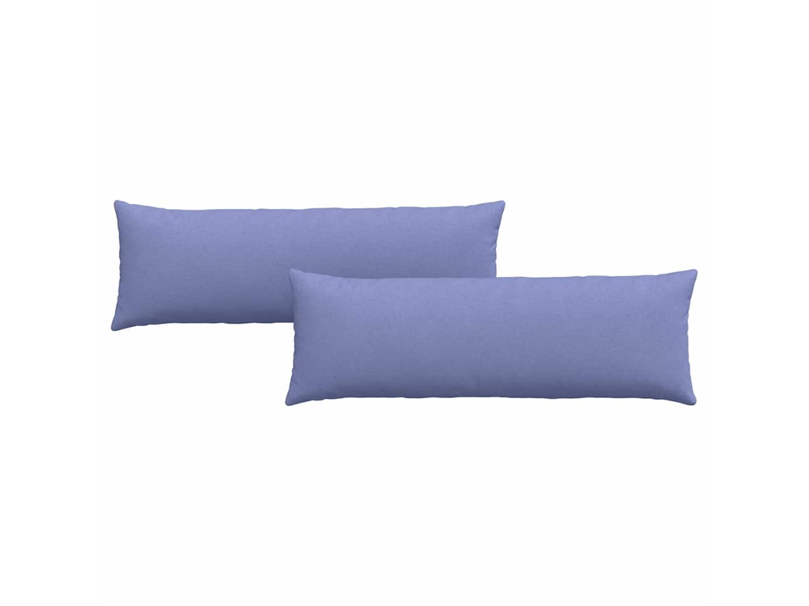 Juego de 2 cojines para sofá, HARLANV1, color azul vaquero, tela de 120x40 cm.