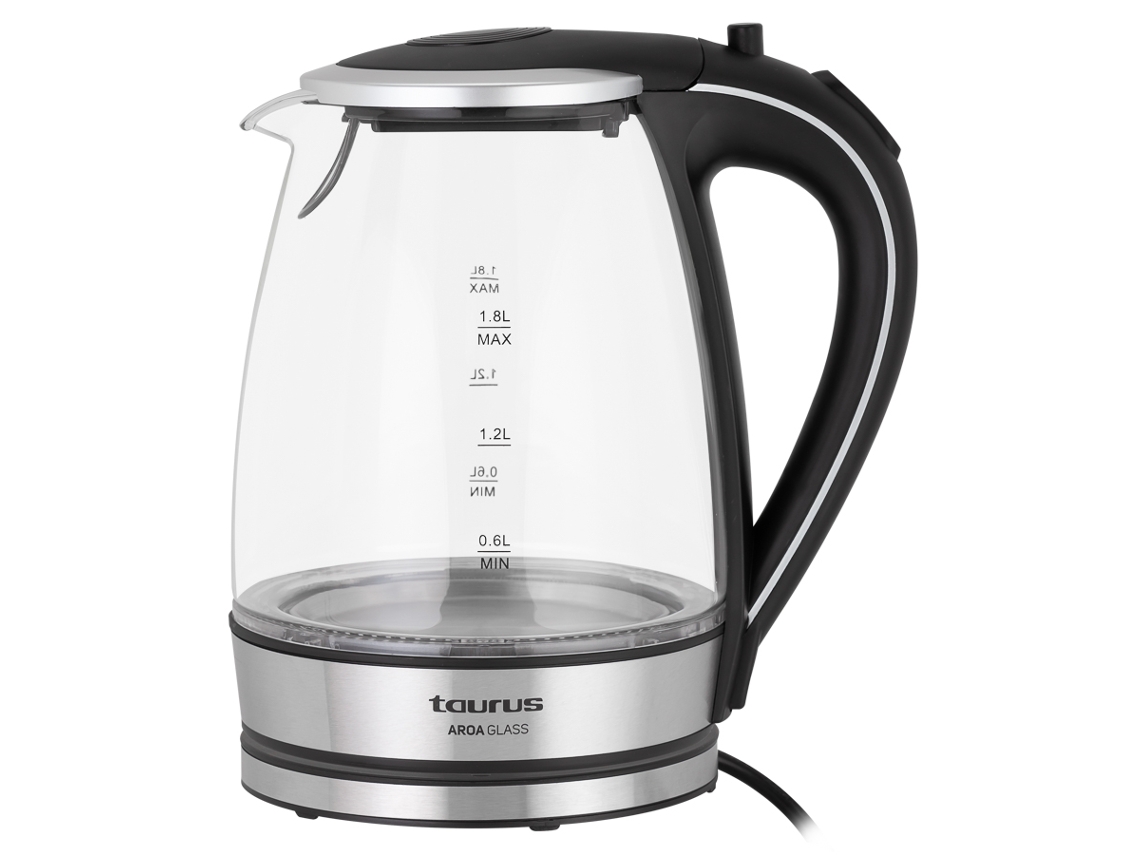 Hervidor Eléctrico TAURUS Aros Glass (verIII) 958523 (2200 W - 1.8 L)