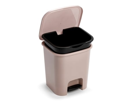 PLASTIC FORTE Smart - Cubo de Pedal 7.5L con Cubeta Interior Extraíble. Marrón
