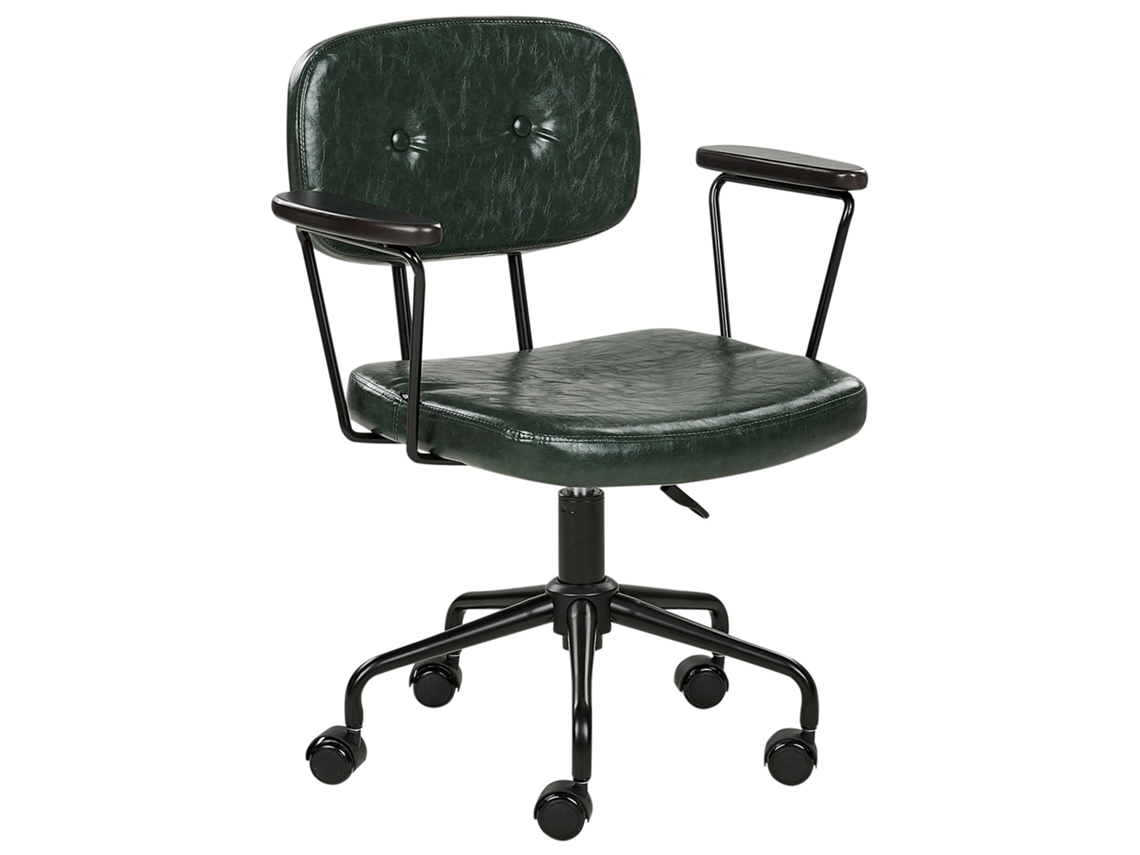 Silla de oficina BELIANI Algerita de Piel sintética Verde 62x62x87