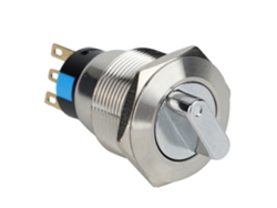 Perilla giratoria de acero inoxidable de 22 mm, 3 pies, 2 niveles, IP67, selectiva y duradera