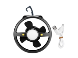 Linterna LED USB portátil con ventilador para tiendas de campaña.