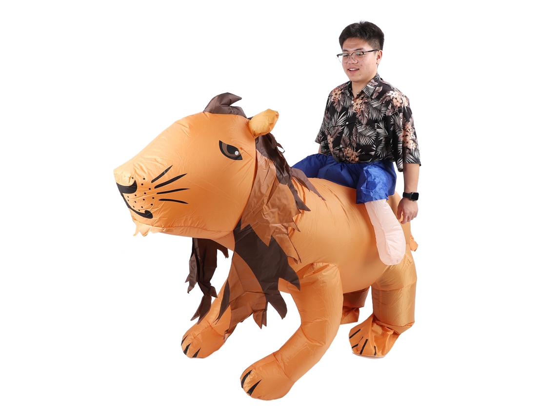 Vlrla-disfraz De León Hinchable Cuerpo Completo Cola Paws Pelo Para Fiestas Festivales Talla F 150-190cm