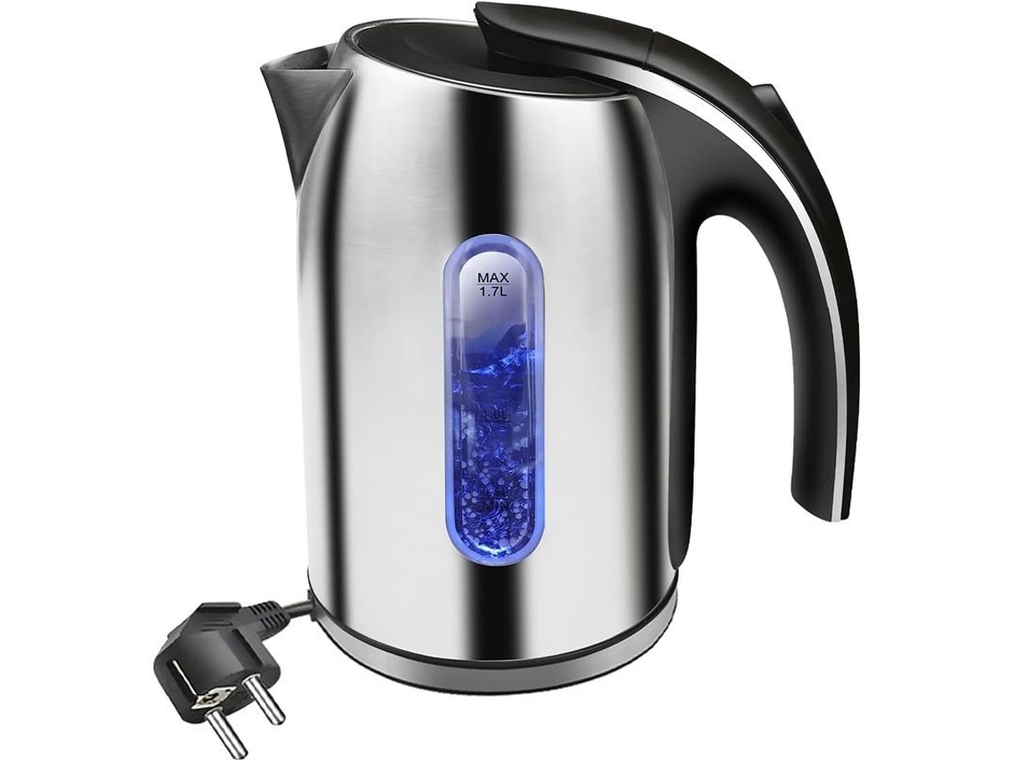 Hervidor Eléctrico De Acero Inoxidable De 1,7 L Y 2200 W Con Luz Led Y Protección Contra El Funcionamiento En Seco, Libre De Bpa.