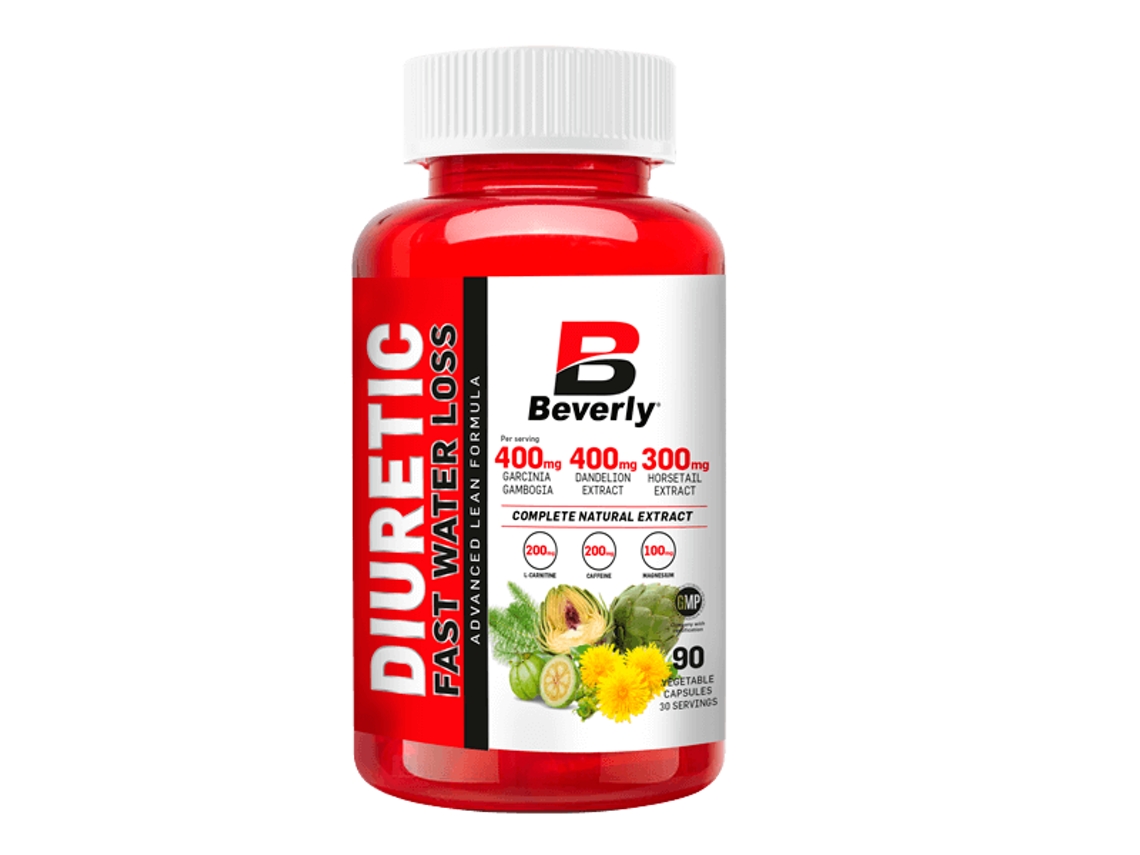 Diurético para la pérdida rápida de agua 90 cápsulas vegetales de BEVERLY NUTRITION