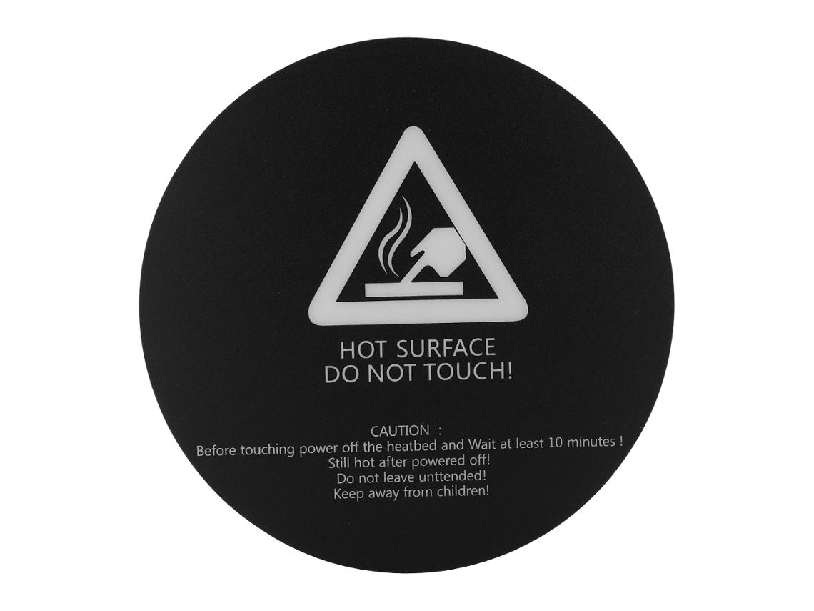 Sticker Para Cama Caliente De Impresora 3d, Placa De Aluminio, Superficie Redonda, Negro, 200mm