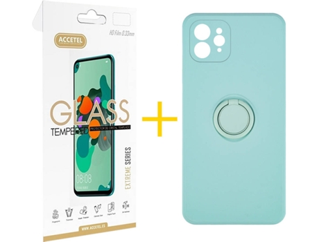 Carcasa + Protector de Pantalla para iPhone 11 Pro Max ACCETEL Verde Agua