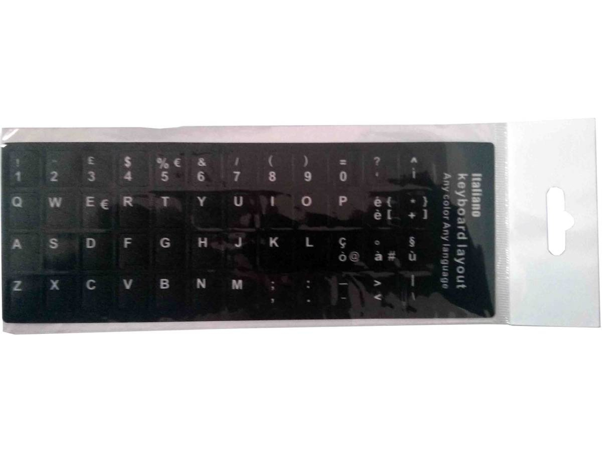 Pegatina para Convertir Teclado en Idioma Italiano Negro