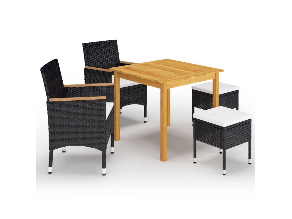 Juego de comedor de jardín de 5 piezas DKD Home Decor en negro