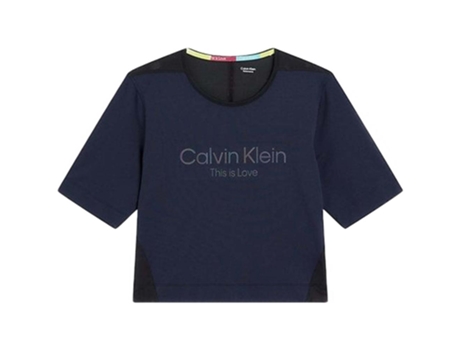 Camiseta de Mujer CALVIN KLEIN Corta Woss Boxy Azul (S)