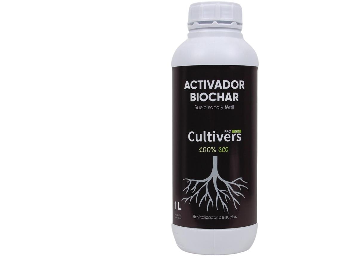 CULTIVERS Activador de Biochar 1 L Potenciador de Carbón vegetal para plantas. Mejorador de estructura del suelo. Regulador ph