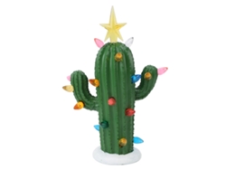 Lámpara de mesa Baok Cactus, fabricada en resina, iluminada y decorativa, ideal para el hogar, el dormitorio o la oficina, en color verde.