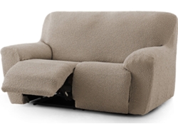 Funda Multielástica para Sofá Relax de 2 Plazas con 2 Asientos MILICA Spongy Beige Oscuro