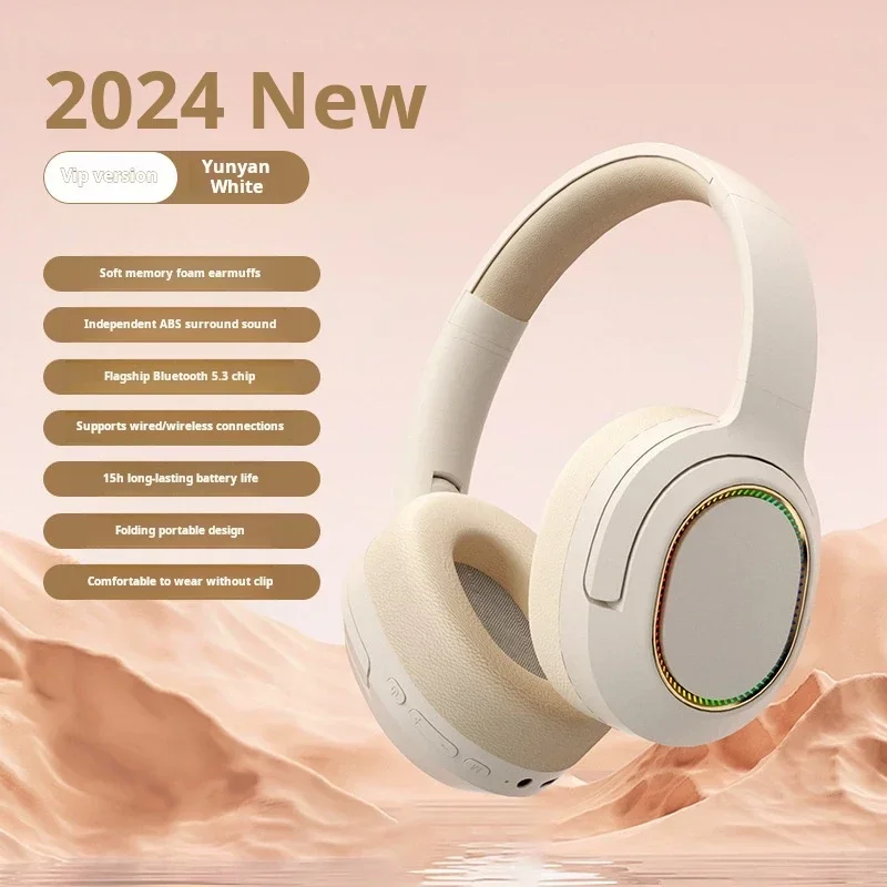 Auriculares Inalámbricos Bluetooth (blancos), Compatibles Con Tarjetas Tf, Con Micrófono.
