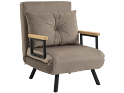 Poltrona-cama Acolchoada 3 Em 1 Com Encosto Reclinável Em 5 Posições E Almofada, 63x73x81 Cm, Cinza