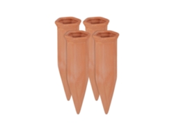 Relaxdays Sistema De Autorriego Para Plantas, Dispensador De Agua, Botellas De 1,5l, 17 X 5,5 X 5 Cm, 4 Uds., Terracota