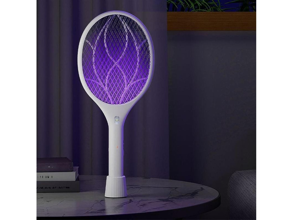 Matraca Eléctrica Para Matar Moscas Y Mosquitos 3000v Con Base, Interior Y Exterior