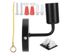 2026-lámpara De Pared Negra E27 Retro De Cabeza Sola Para Dormitorio Corredor Escalera Ac85‑265v