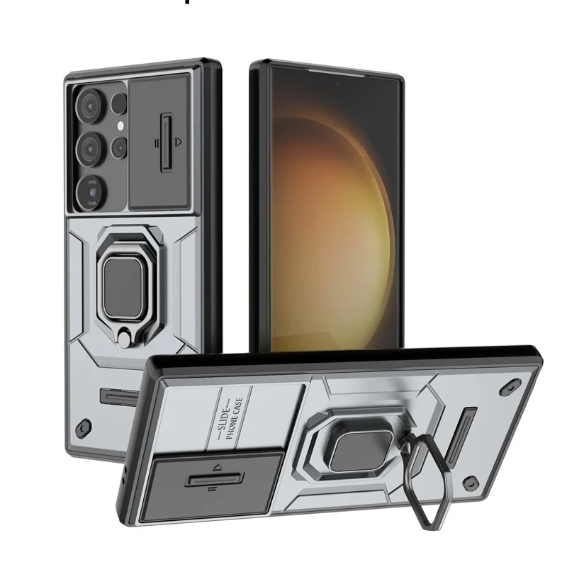 (gris, Galaxy M56) Funda Magnética Para Coche Con Soporte Y Protección Mate Para La Cámara.