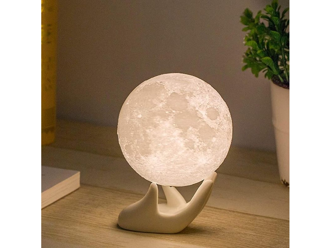 Lámpara De Noche Con Forma De Luna Impresa En 3d, Regalo Para Niños, Carga Usb.