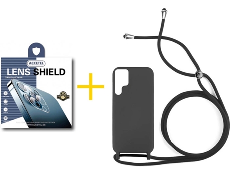 Carcasa + 1 Protector de Cámara para Samsung Galaxy S22 Ultra 5G ACCETEL Negro