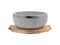 Conjunto De Cuencos De Piedra Sin Revestimiento, Cuenco De Piedra Para Cocina Coreana, Olla De Piedra Con Base De Madera Webake (800ml)