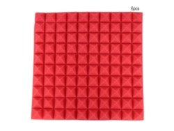 paneles de espuma acústica piramidales de 50 x 50 x 5 cm para estudio (rojo)