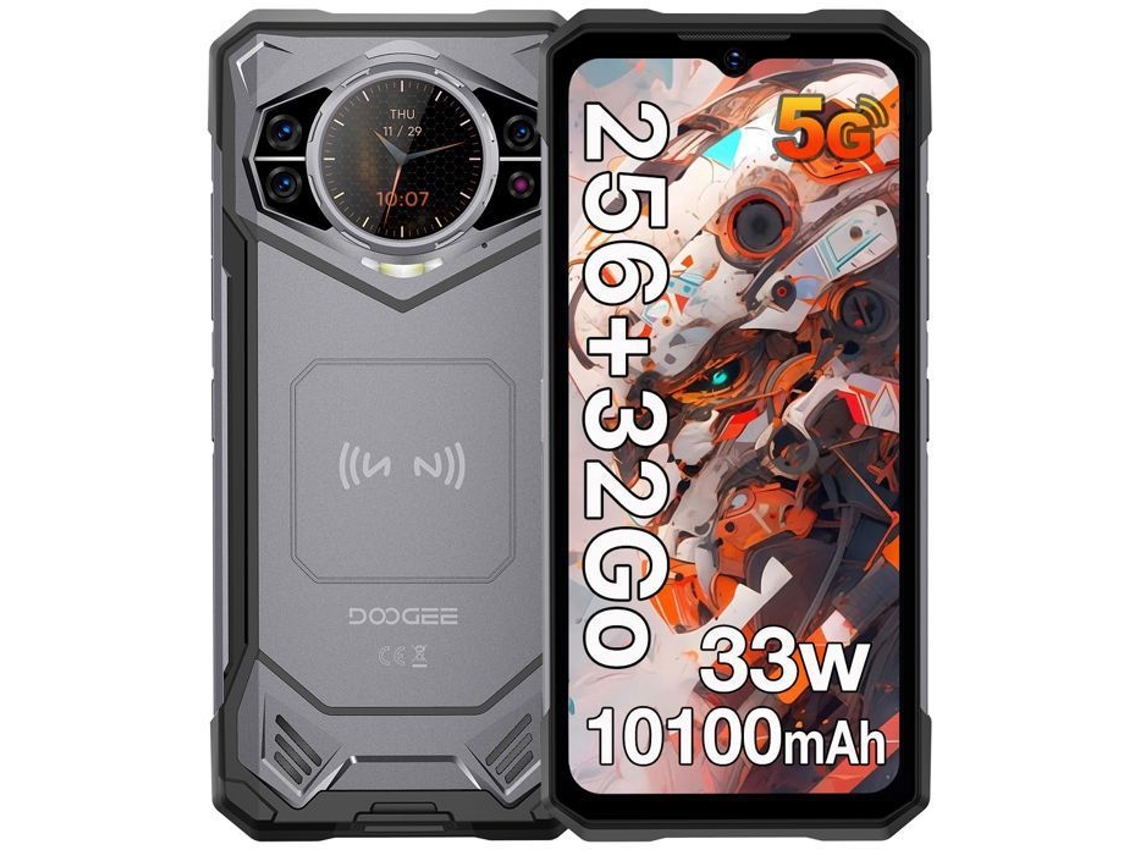 Smartphone Robusto 32Gb 256Gb 10100 Mah 33W Carga Rápida 100Mp Cámara 6 72'' 1 32 Ip68 5G Nfc Gps Gris Teléfono DOOGEE S200