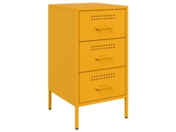 Maison Exclusive - Mesita De Noche Acero Amarillo Mostaza 36x39x68 Cm