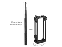 Cage De Cámara Para Insta360 X3 Con Cold Shoe + Palanca De Selfie Invisible Ajustable 28-110cm Accesorios Vlog