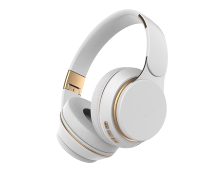 Auriculares Bluetooth Estéreo plegable inalámbrico compatible ajustable con micrófono blanco