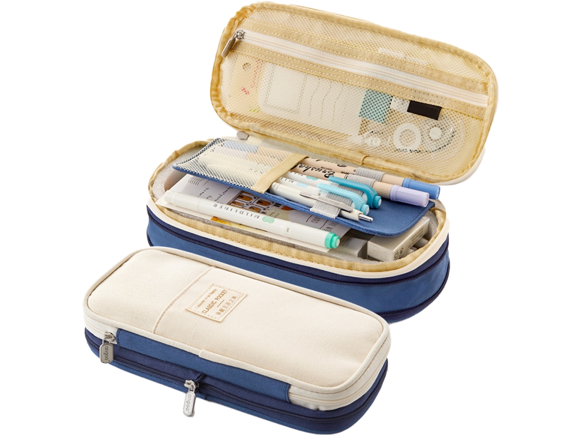 Estuche grande para lápices con expansión, bolsa para lápices de gran capacidad, estuche estético