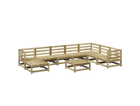 Conjunto 9 de sofás de jardín VIDAXL madera de pino impregnada