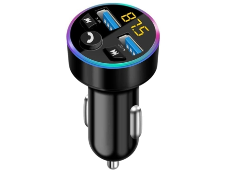 Cargador de coche Bluetooth, transmisor FM Bluetooth adaptador de radio inalámbrico en el coche para reproductor de música, kit de teléfono de coch...