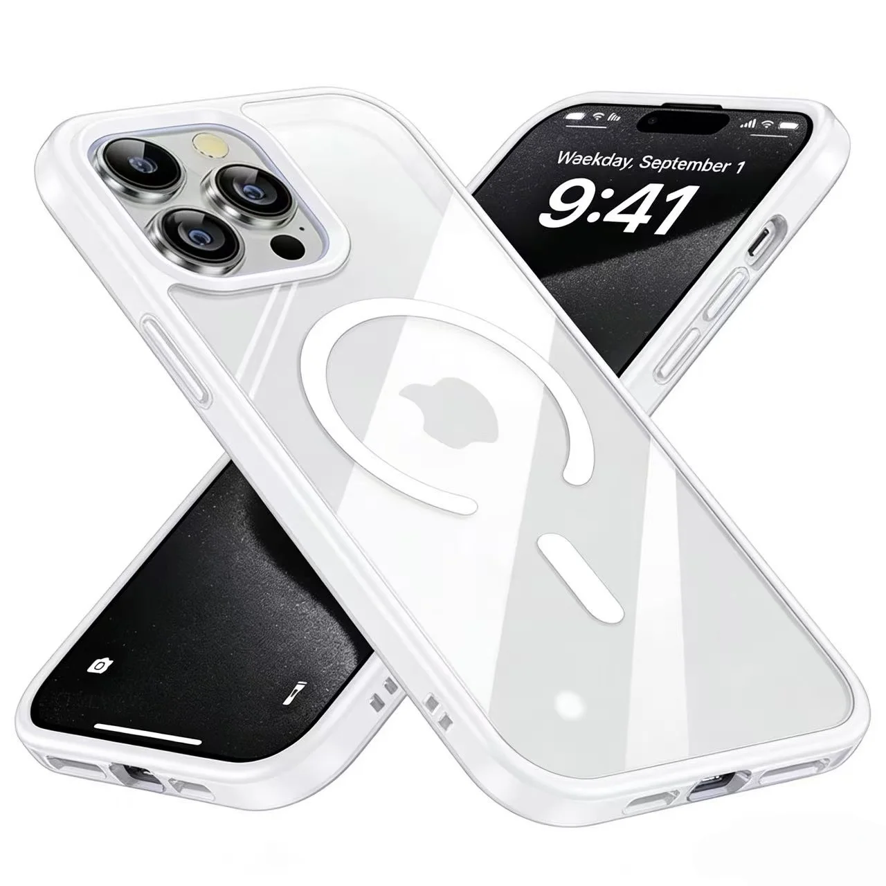 (iphone 17 Pro Max Blanco) Funda Para Teléfono Con Función Inalámbrica Magnética Magsafe.
