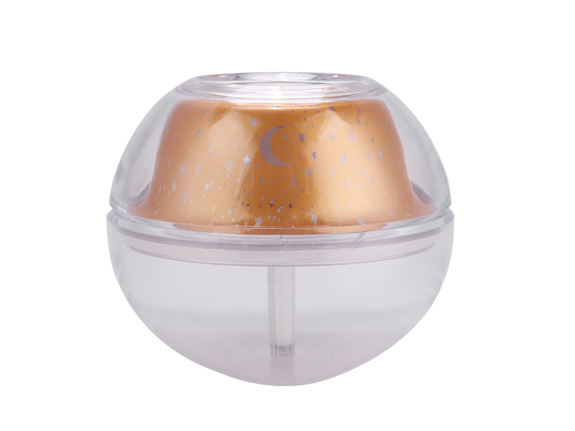 HYMNORA Humidificador de Aire Mini con Luz Nocturna de Cristal USB y Purificador de Aire para Hogar (Dorado)
