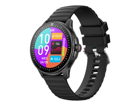 EKO 5.1 Reloj conectado con micrófono y pulsera de silicona a rayas Negro